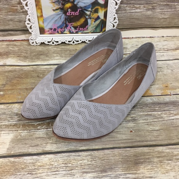 toms jutti chevron pattern suede flats